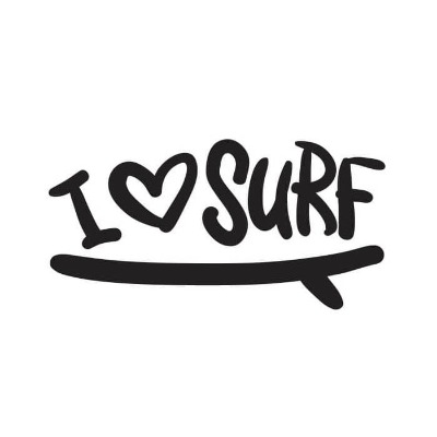 자동차 그래픽스티커 I LOVE SURF 레저 (19cmX9.5cm)